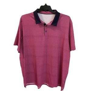 Maelreg Performance Polo Shirt Sz 2XL‎ Pink Blue Print Golf Athletic